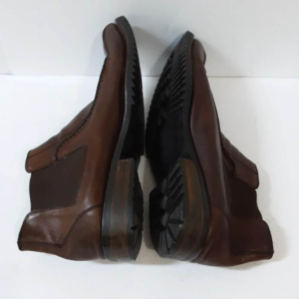 Rush Gordon Rush men Chelsea ankle boot leather brown 11 pull on casual y2k